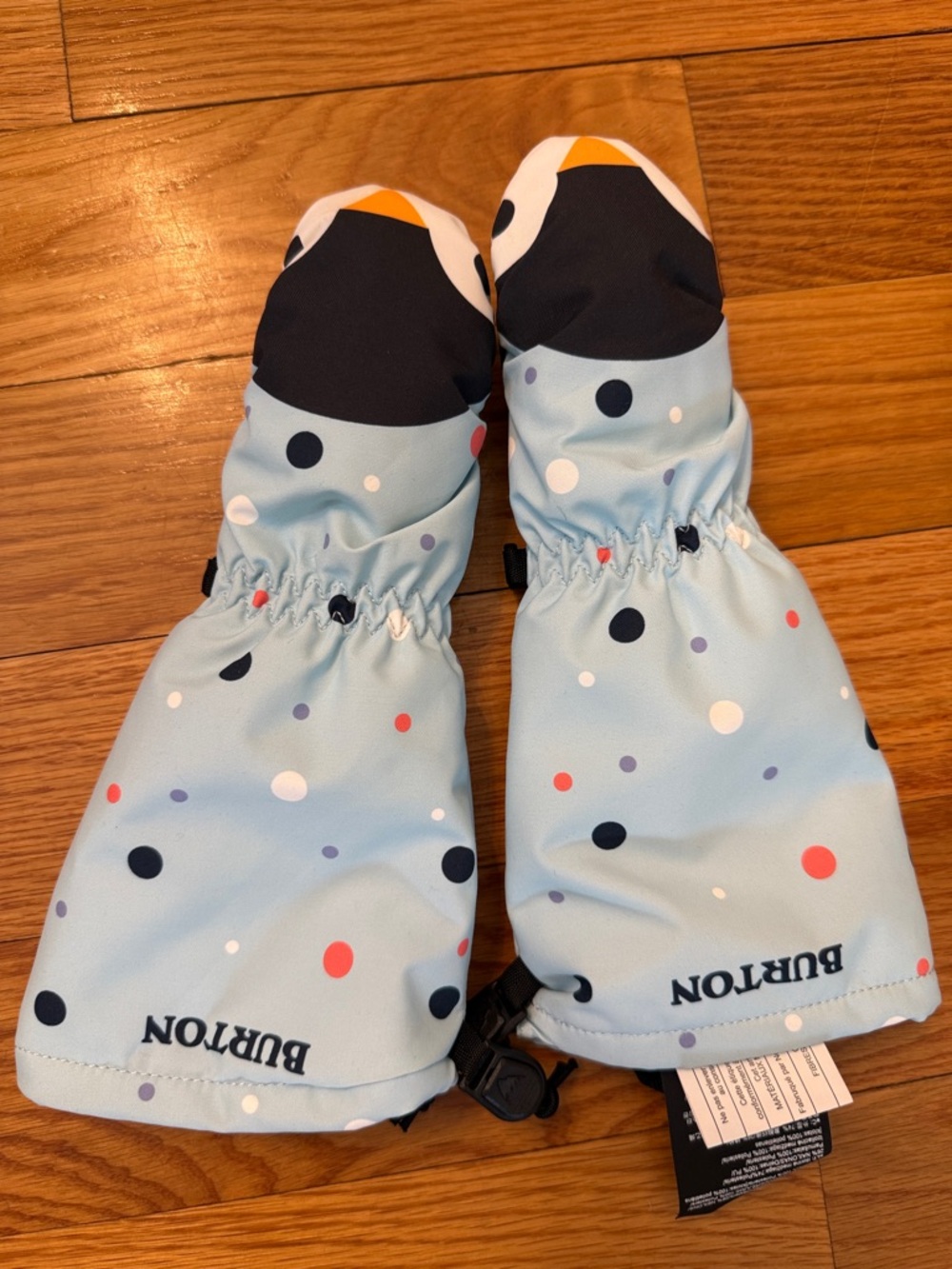Burton Light Blue Penguin Dot Kids Mittens 2T